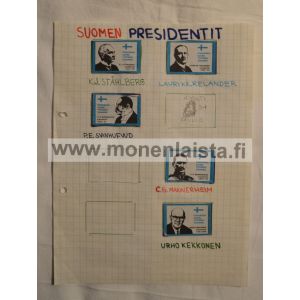 Suomen presidentit tulitikkuetiketti arkki